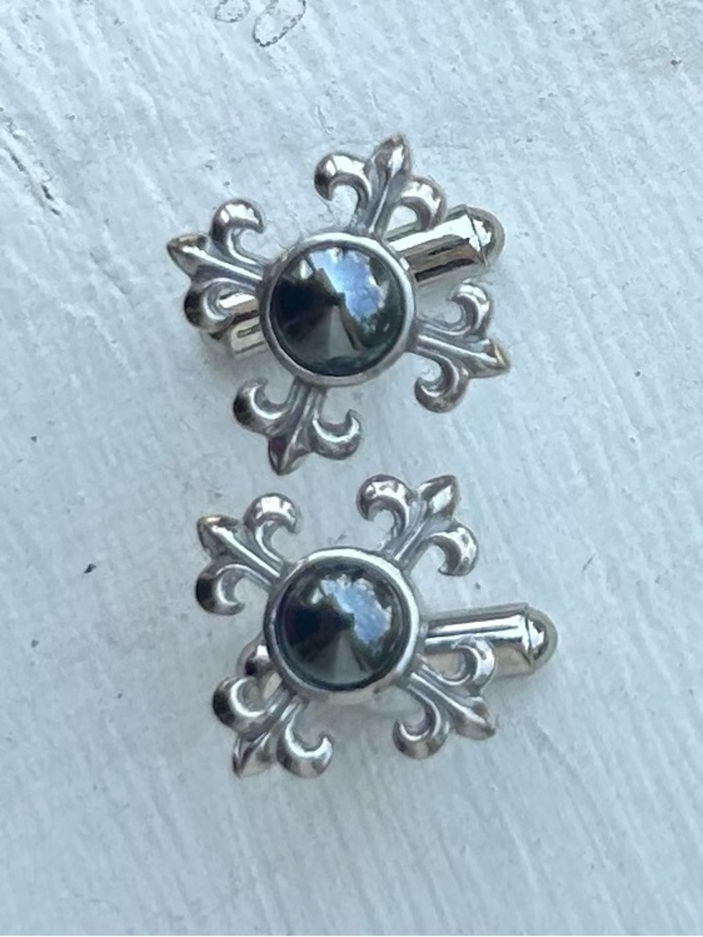 NWOT Silver & Hematite Cufflinks
